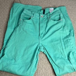 💚🧪H&M WIDE LEG TWILL PANT GREEN🧪💚
